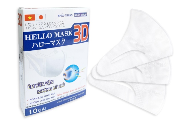 Khẩu Trang 3D Hello Mask - Japan ( 10 Cái / Hộp )